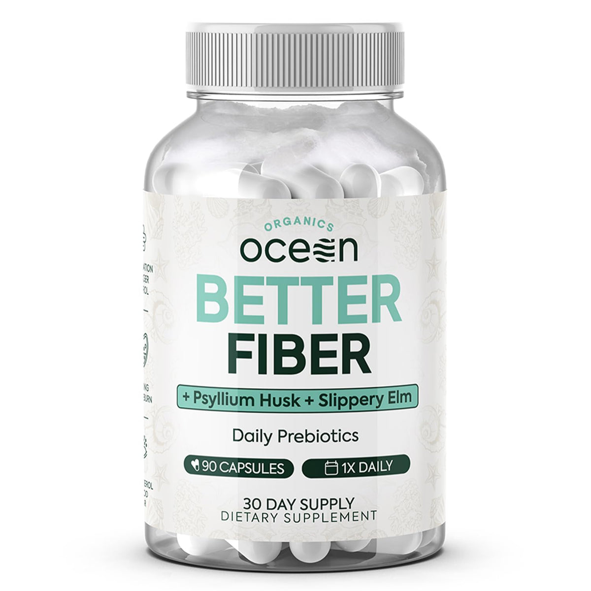 Boîte Organics Ocean Better Fiber prête à l'emploi pour un soutien digestif quotidien.