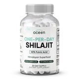 Organics Ocean Shilajit, bouteille de capsules, énergie naturelle potentielle pour le quotidien