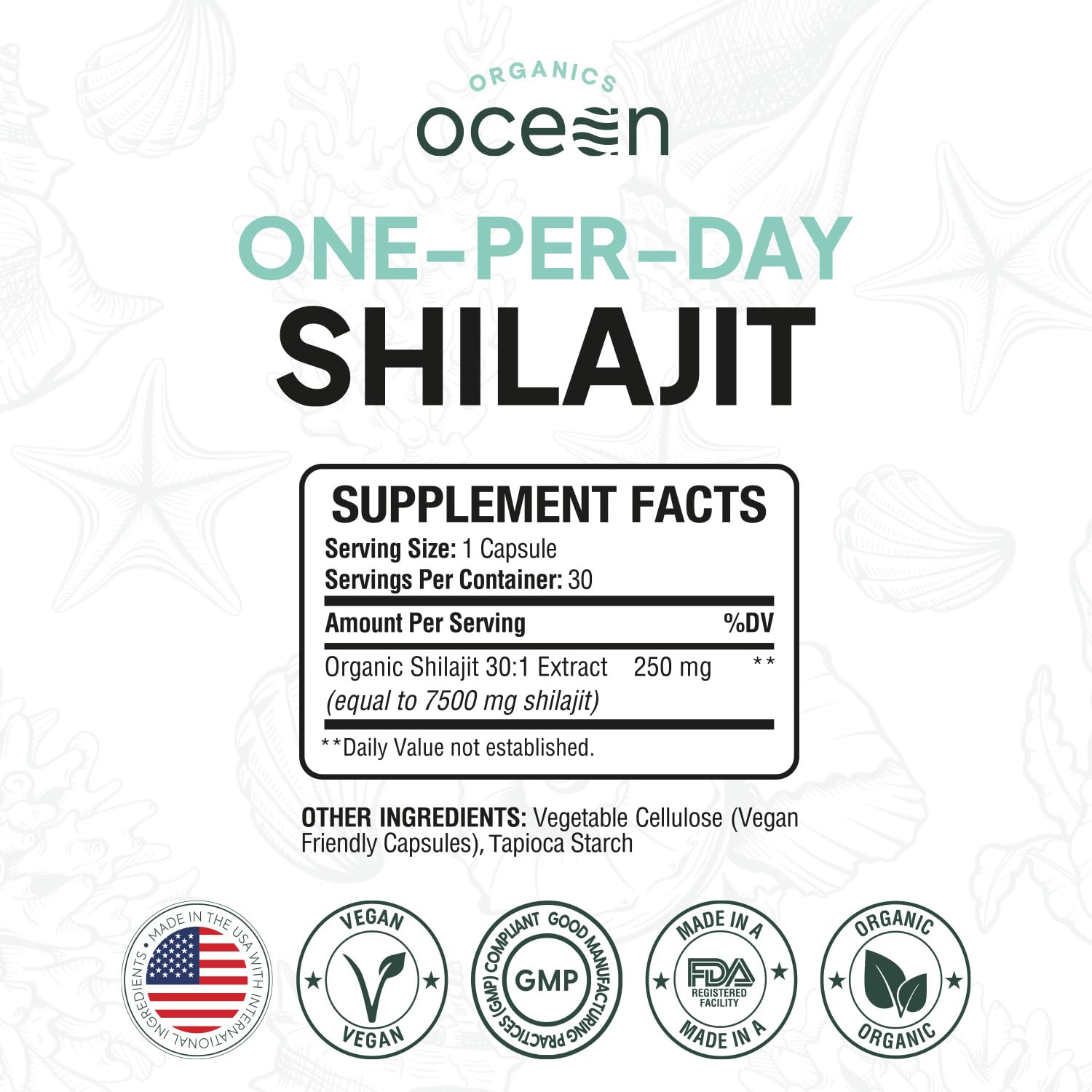 Organics Ocean Shilajit, capsule individuelle, prise quotidienne facilitée