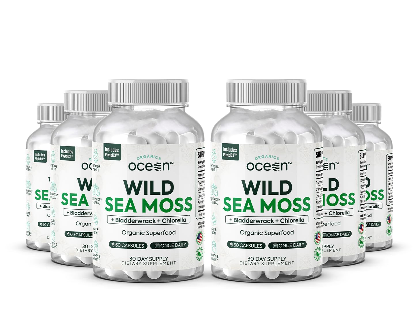 Organics Ocean Sea Moss Capsules – bouteille et ses capsules pour énergie naturelle