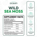 Mélange mousse de mer et varech-chlorelle Organics Ocean, ingrédients clés pour détox naturelle.
