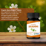 ORGANIC SPREE Brahmi – bouteille de tablettes, utilisation quotidienne possible pour le calme.