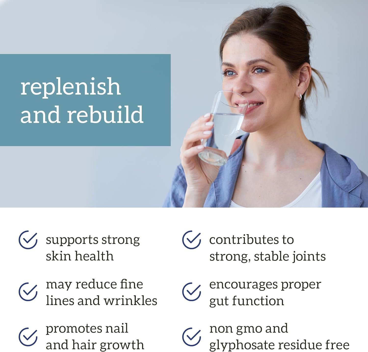 Organifi Collagen : liste d’ingrédients affiche cinq types de collagène pour une approche variée.