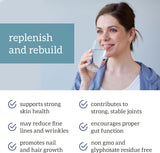 Organifi Collagen : liste d’ingrédients affiche cinq types de collagène pour une approche variée.