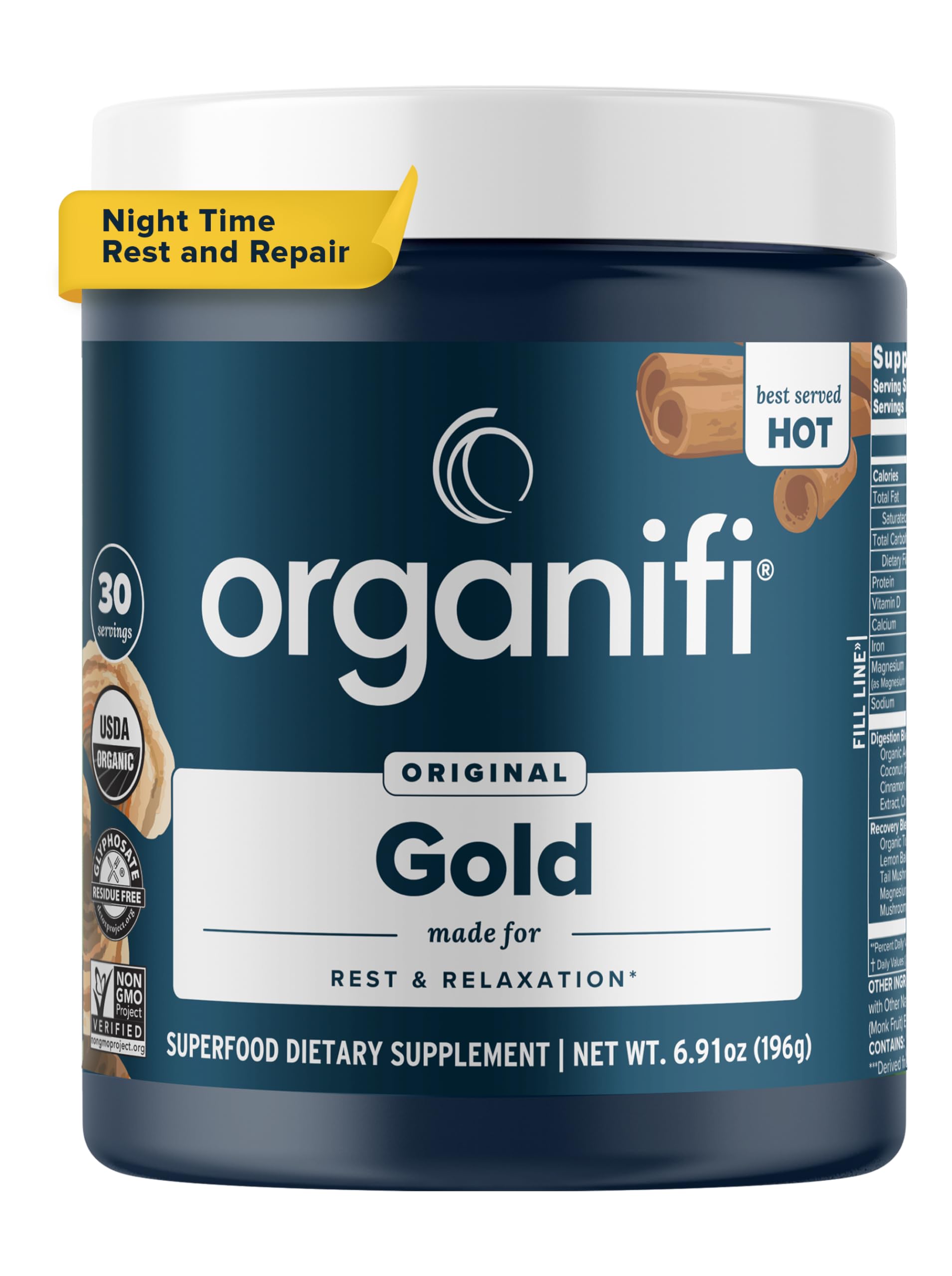 Organifi Gold : poudre nuit relaxation, idéal pour un rituel du soir.