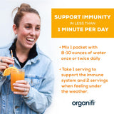Organifi Immunité – sachet portable, pratique à emporter et consommer rapidement.