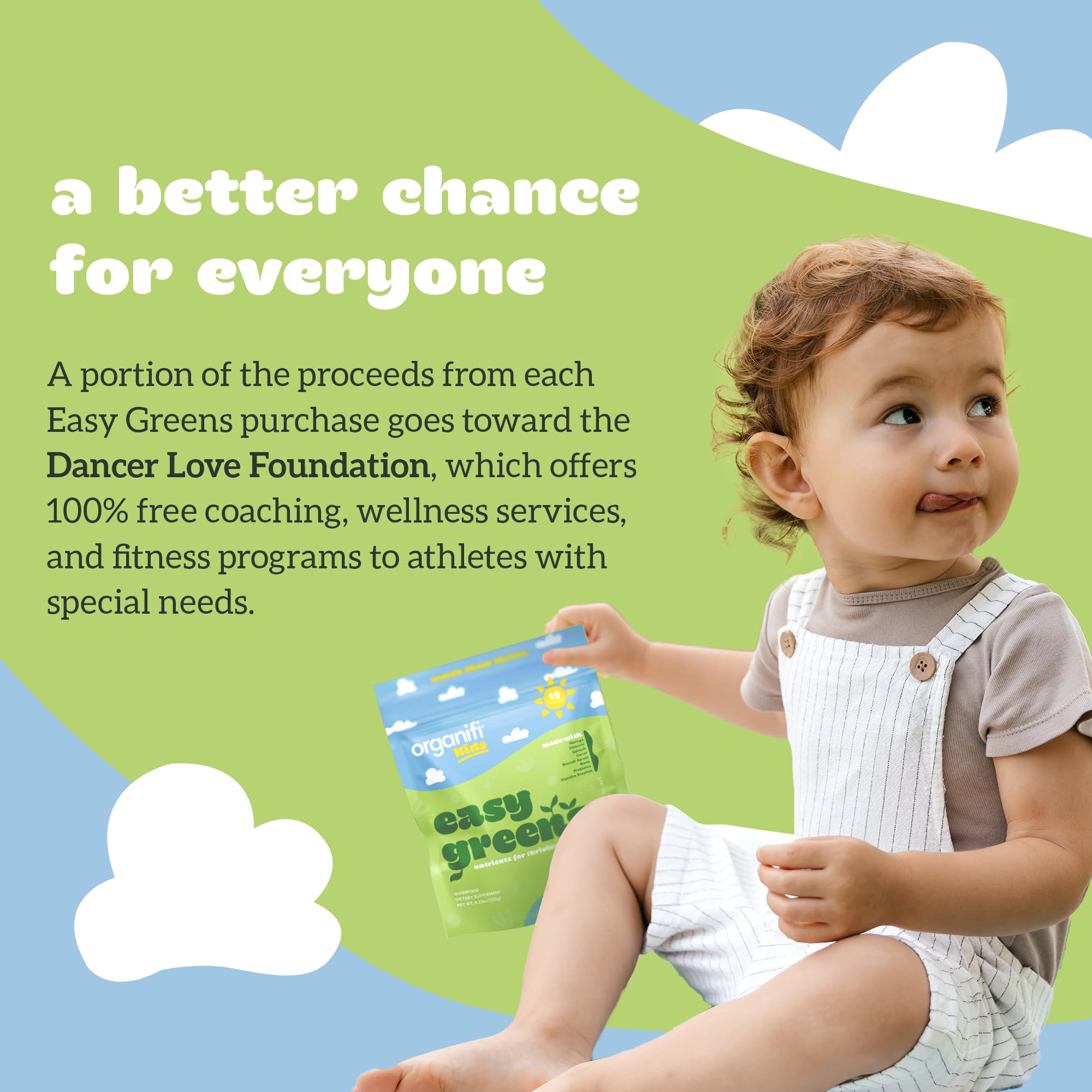 Organifi Kids Easy Greens goût pomme apprécié par les enfants.