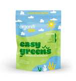 Organifi Kids Easy Greens avec légumes colorés et probiotiques pour soutenir la digestion des enfants.