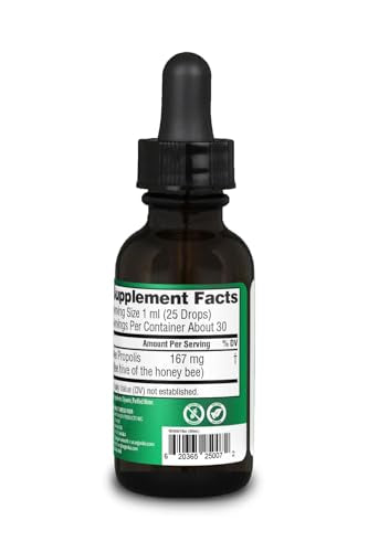 Format portable d Organika Propolis Tincture pour les trajets et déplacements.