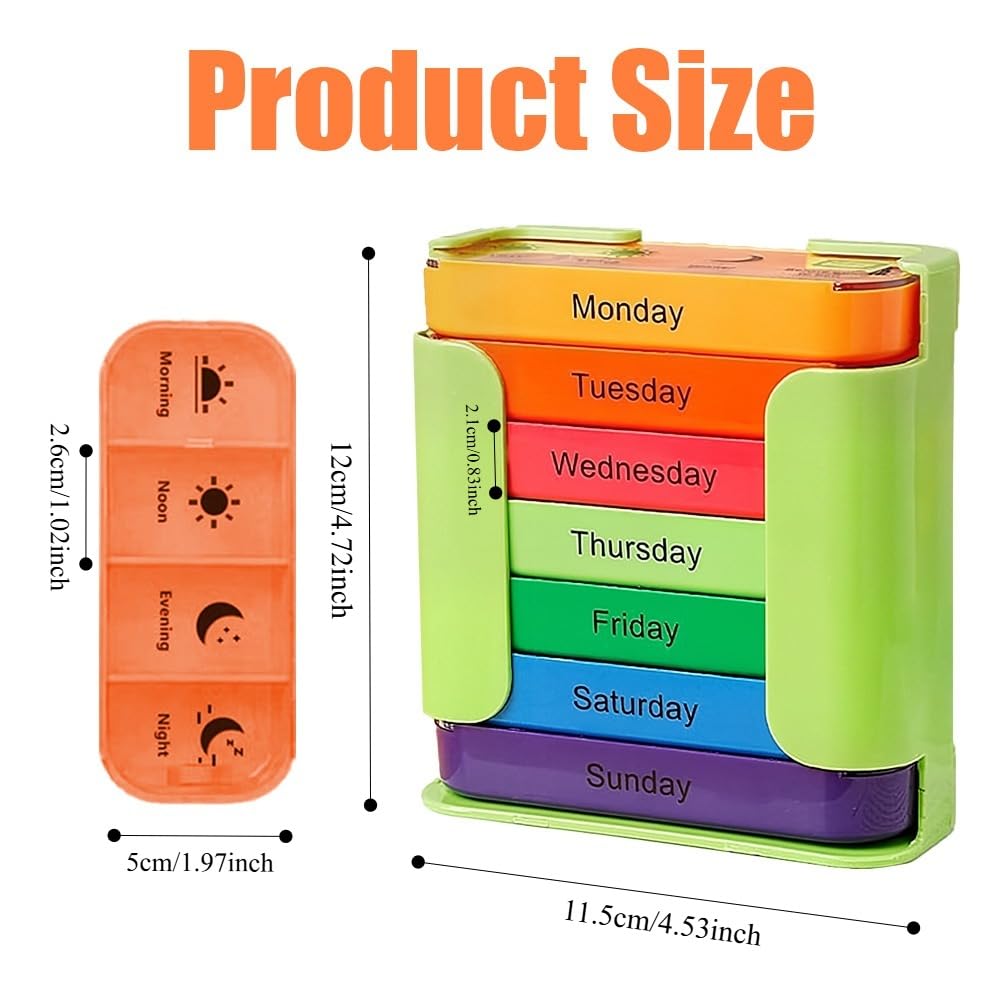 Organisateur medicaments semaine 7 jours – design empilable pour gagner de l'espace.