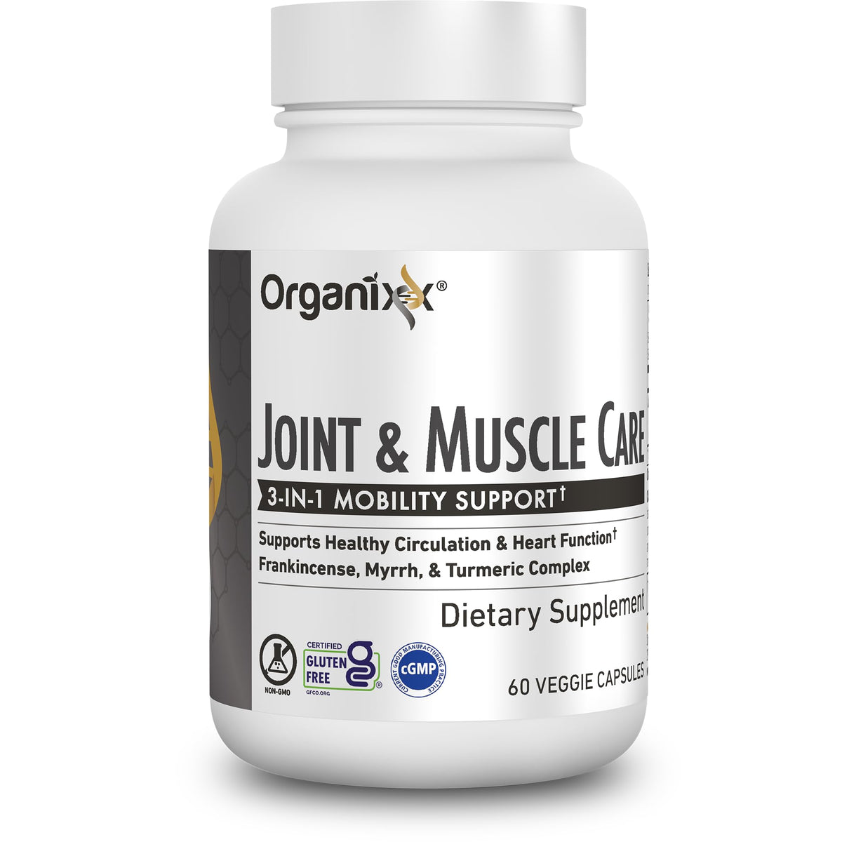 Organixx – bouteille de gélules pour le soutien des articulations et des muscles.