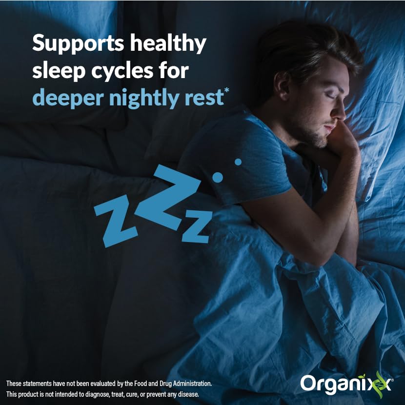 Capsule L-Theanine Organixx Clean Sleep 3D pour relaxation avant le coucher.