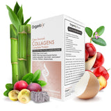 Organixx Clean-Sourced Collagen emballage avec sachets voyage, pratique pour démarrer la journée.