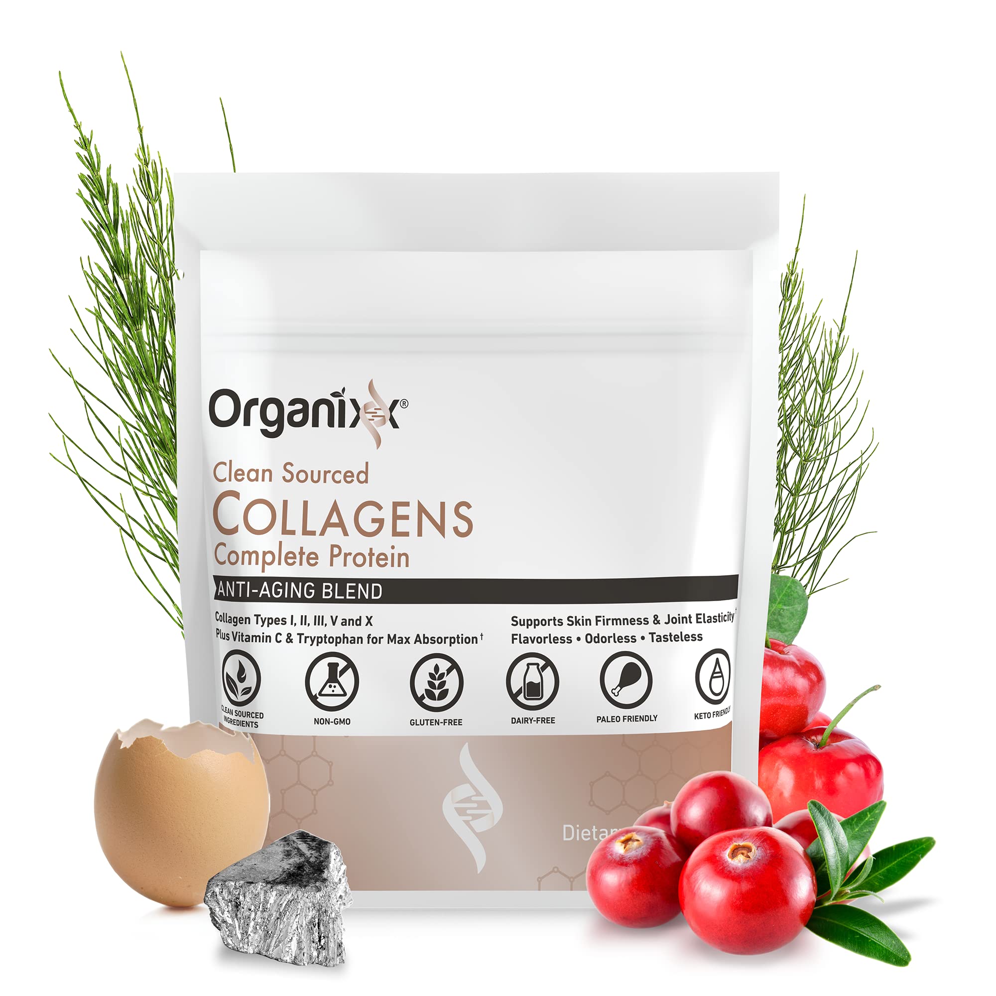 Organixx collagène poudre doseur: facilité de portion quotidienne.