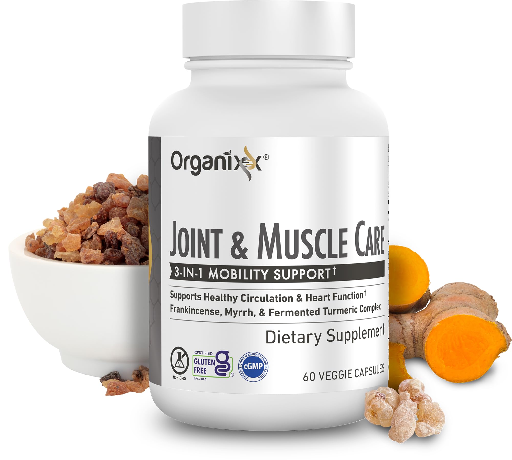 Organixx – gélules à base curcuma encens et myrrhe pour le soutien articulaire.