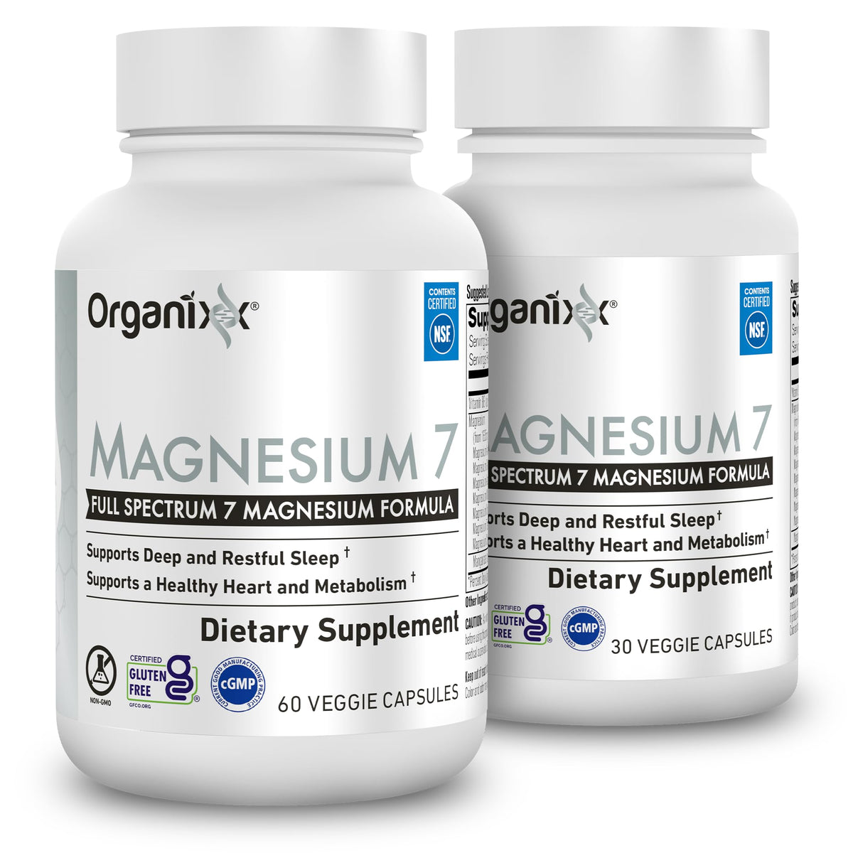 Organixx Magnésium 7 Formes - bouteille avec capsules faciles à avaler