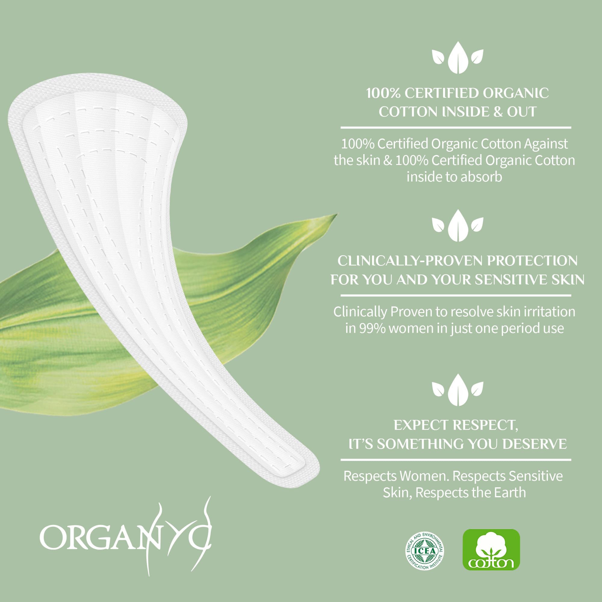 Organyc lot 24 protège-slips, pratique et fiable pour une utilisation continue.