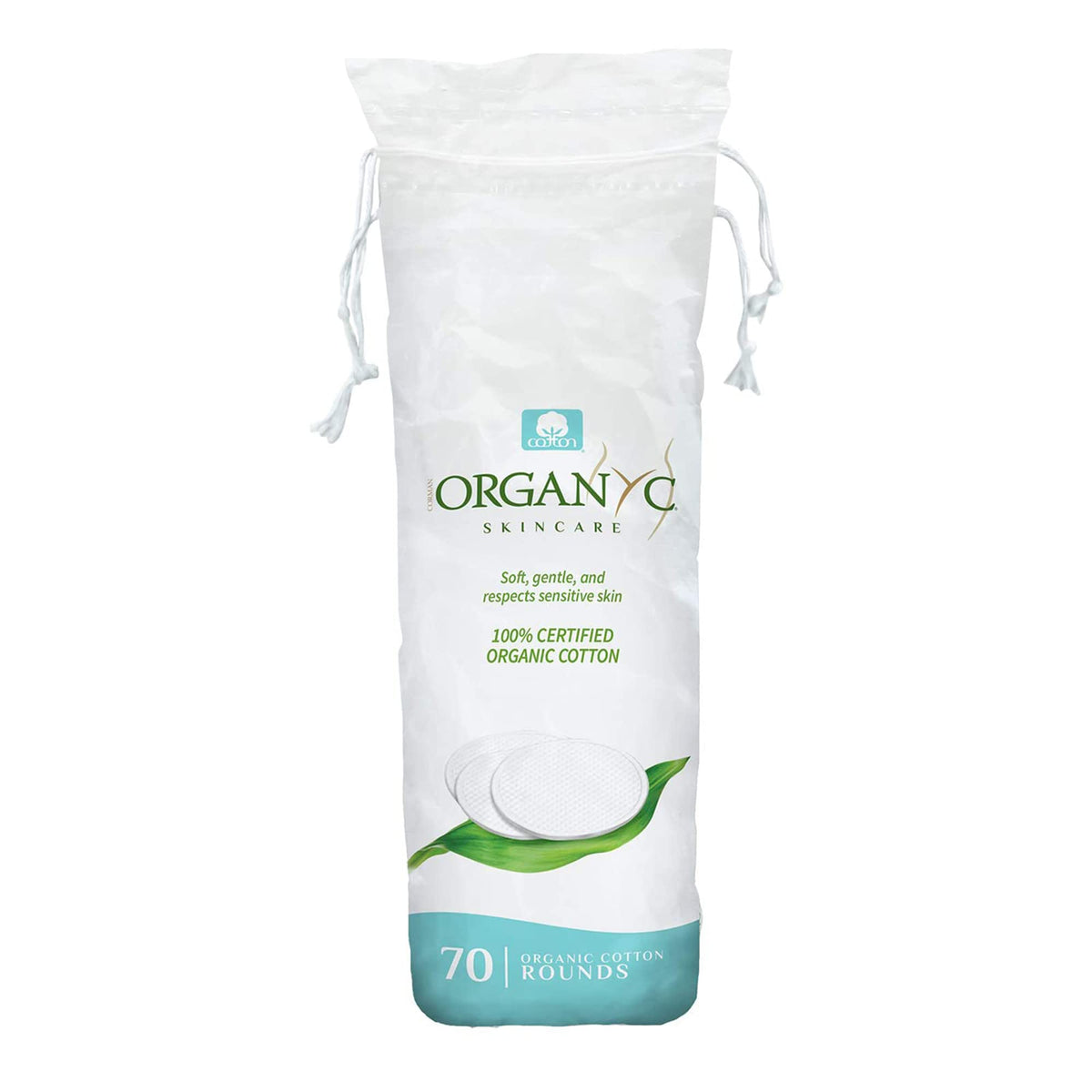 Organyc coton bio ronds dans emballage recyclable, pratique et durable.