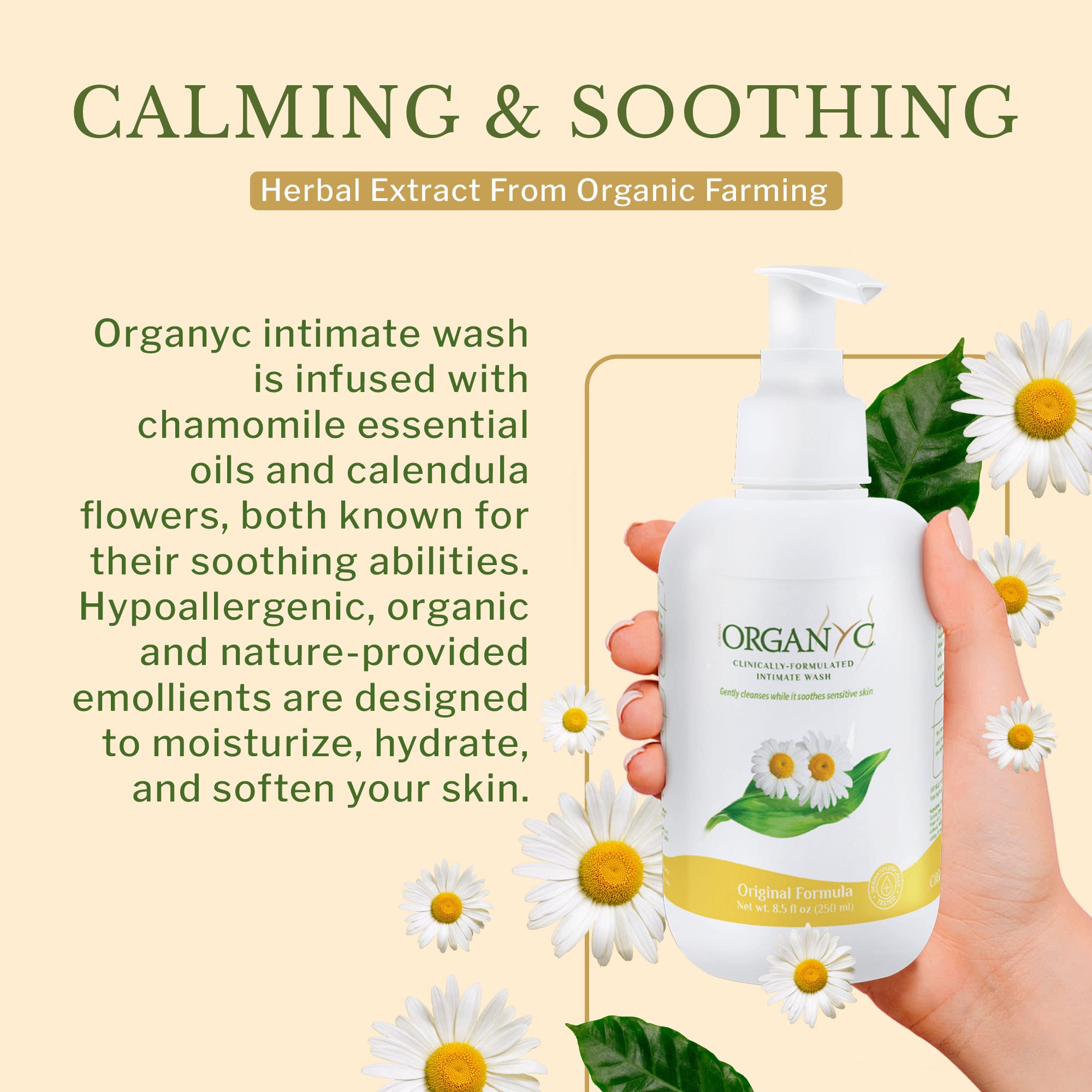 Organyc extrait de calendula: propriétés calmantes et hydratantes.