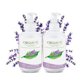 Organyc lavande-bouteille-douche-intime: soin doux pour zones sensibles avec parfum floral.