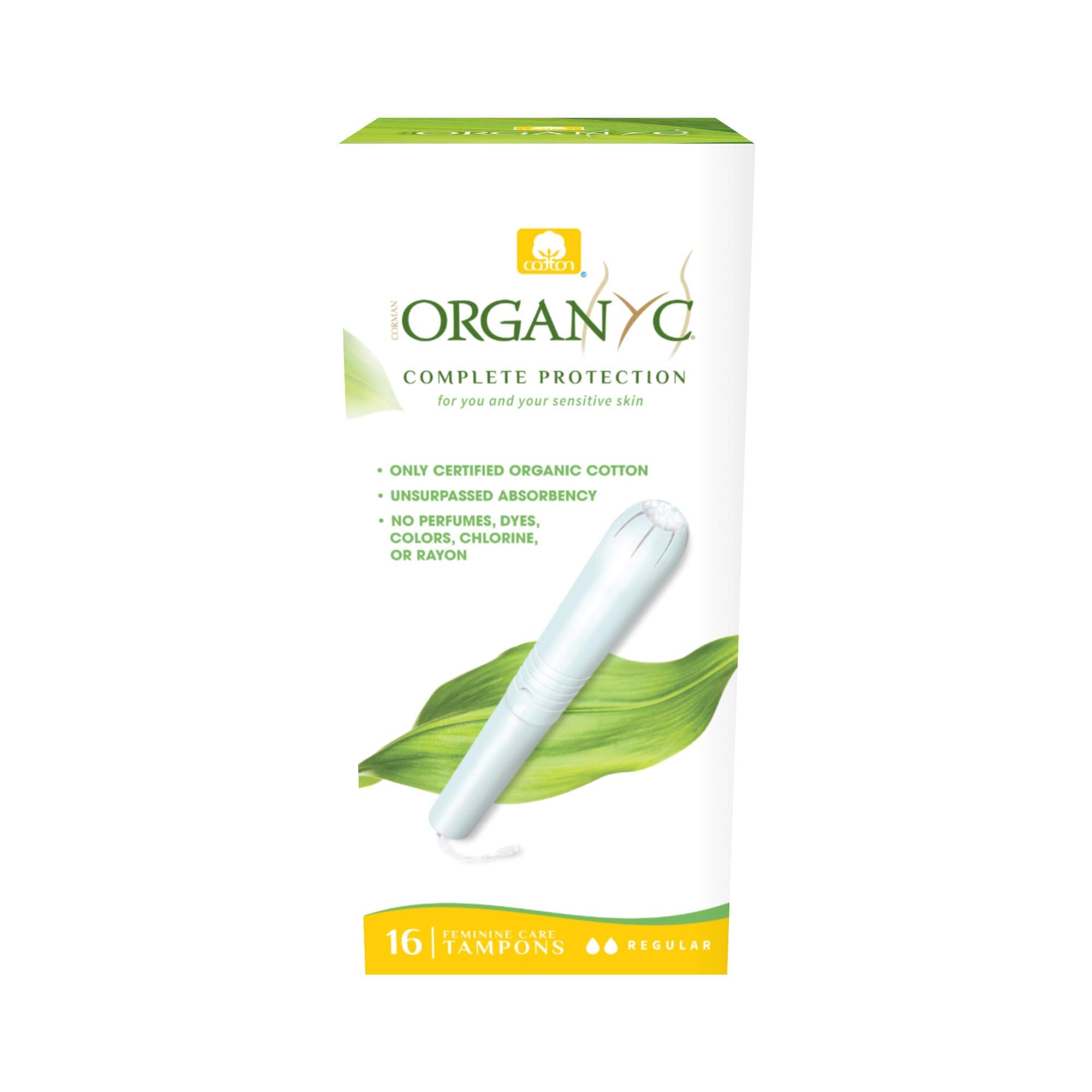 Tampons Organyc en coton biologique avec applicateur en carton, pratique et écologique.