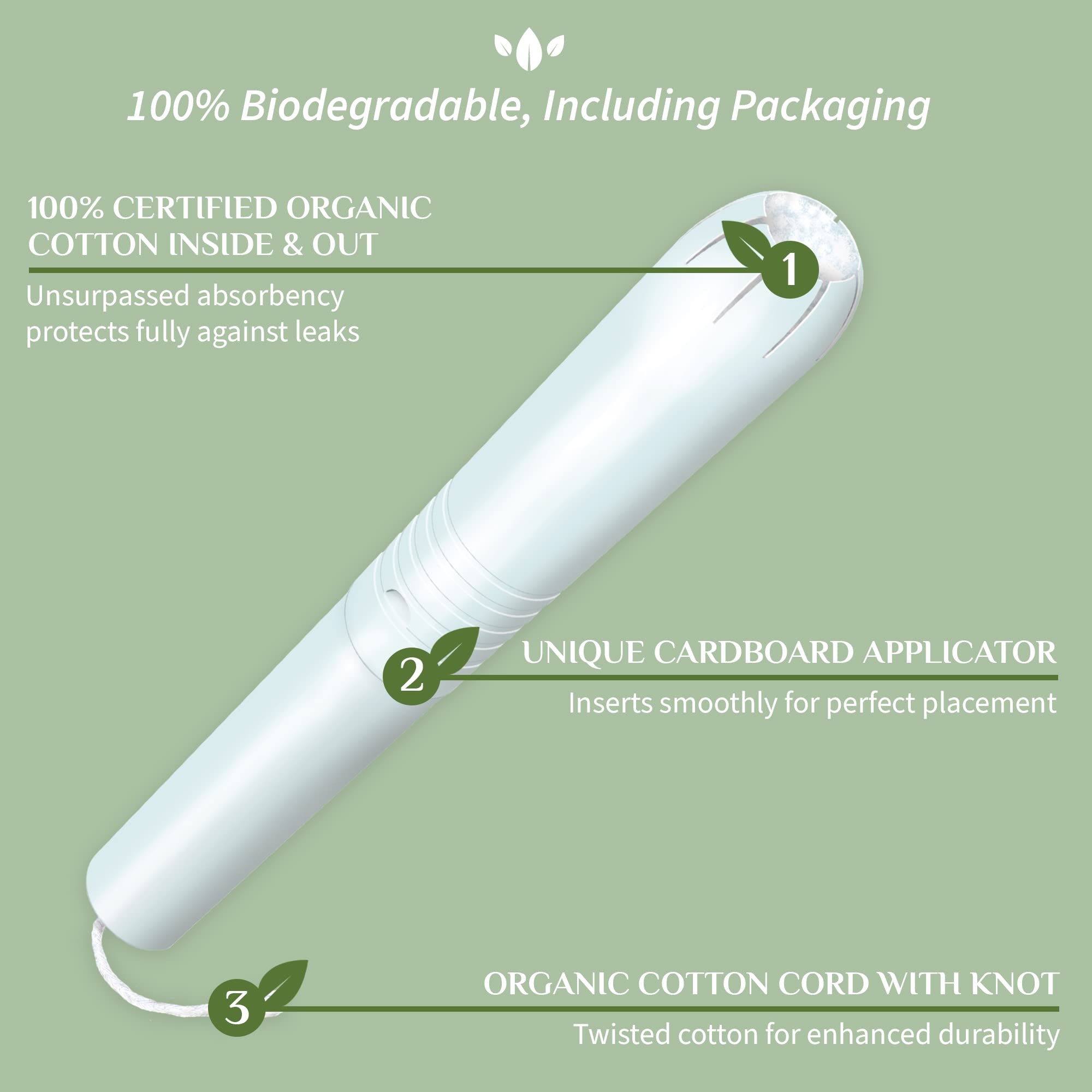 Tampon Organyc coton biologique avec texture absorbante principale.