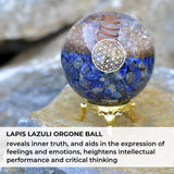 Orgonite Crystal balle lapis-lazuli artisanat indien, pièce unique
