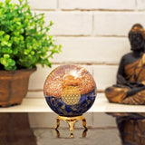 Orgonite Crystal balle lapis-lazuli résine et métaux, design durable et élégant