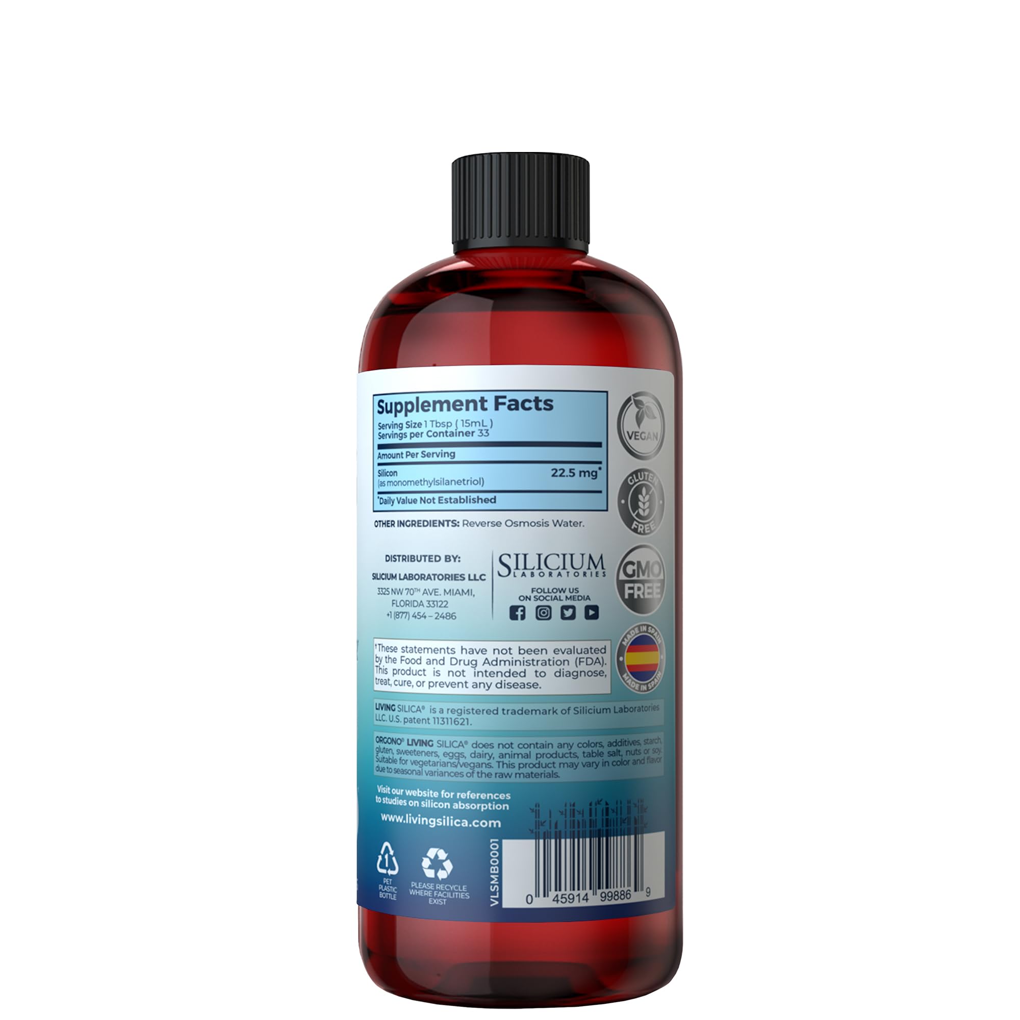 Orgono Living Silica, goutte en action, utile pour l’apport quotidien en silicium bien toléré.