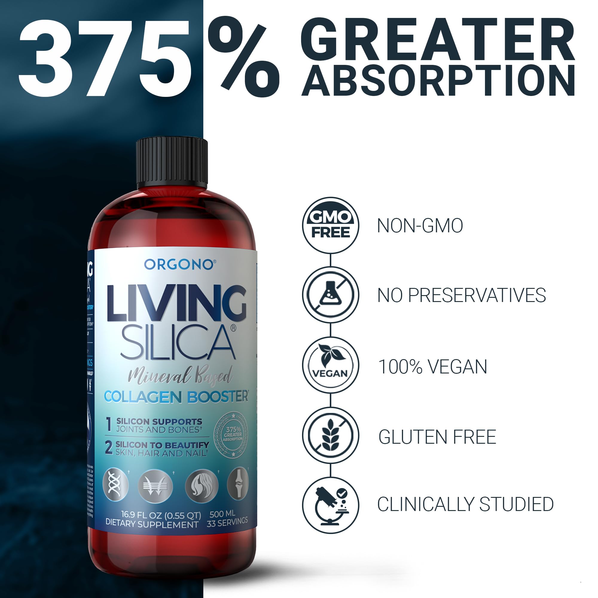 Orgono Living Silica, santé des articulations, soutien potentiel pour mobilité et confort.