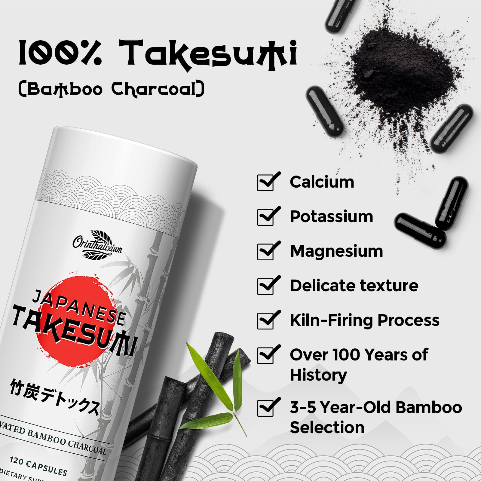 Orinthalixium Takesumi: routine detox quotidienne avec des capsules faciles à prendre.