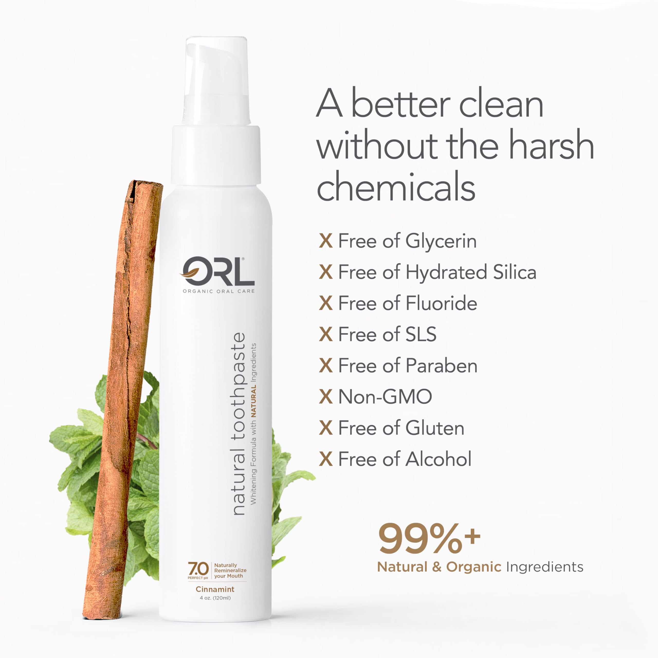 ORL dentifrice goût cannelle-menthe offre une sensation rafraîchissante après brossage.
