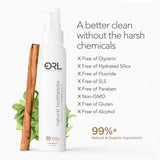 ORL dentifrice goût cannelle-menthe offre une sensation rafraîchissante après brossage.