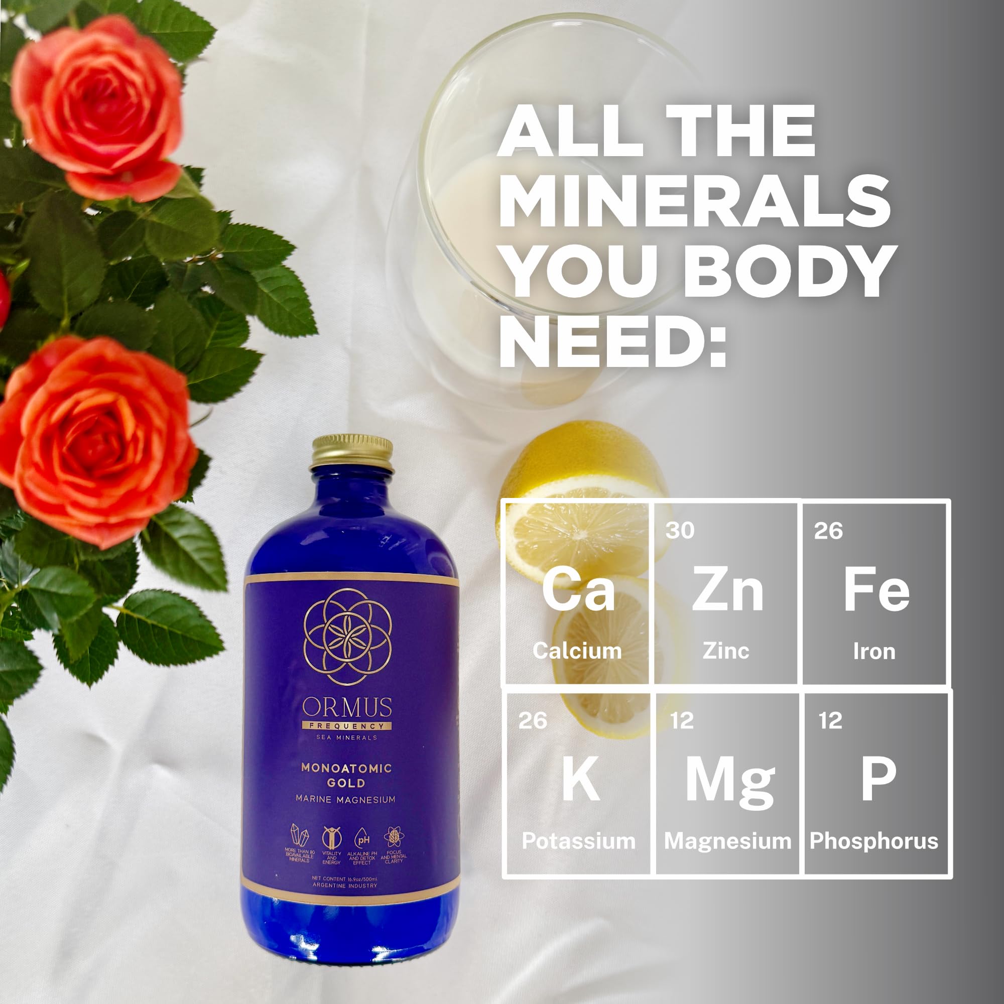 ORMUS PATAGONIE ARGENTINA : mélange citron dans un verre pour hydratation et bien-être