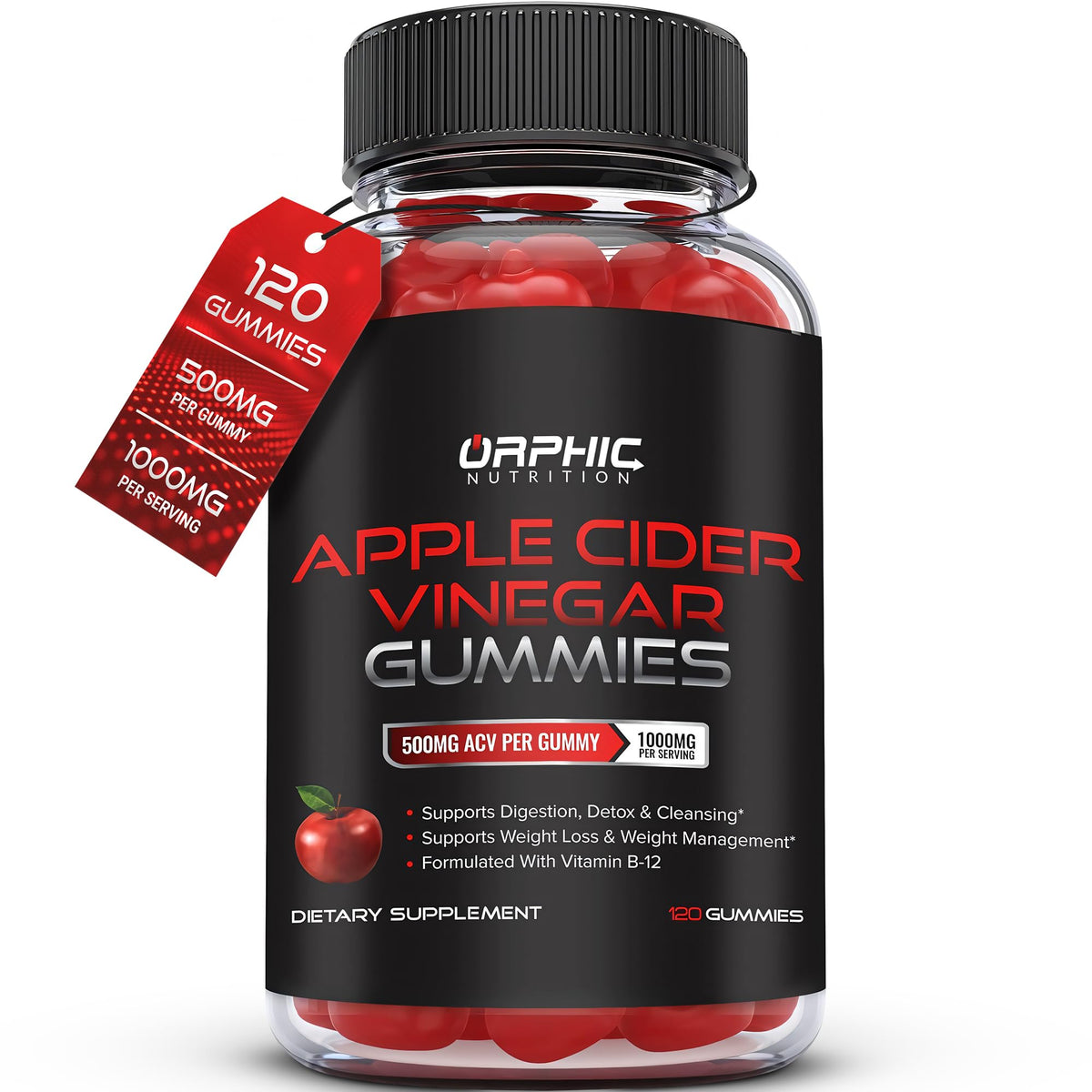 Orphic Nutrition Gommes Vinaigre de Pomme – texture agréable et soutien digestif.
