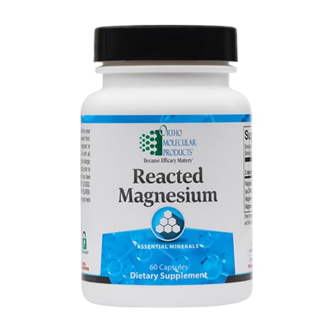 Ortho Molecular Reacted Magnesium - bouteille 60 capsules, magnésium hautement absorbé pour protocoles variés