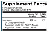 Ortho Molecular Reacted Magnesium - etiquette du produit, utilisation facilitée et absorption potentielle