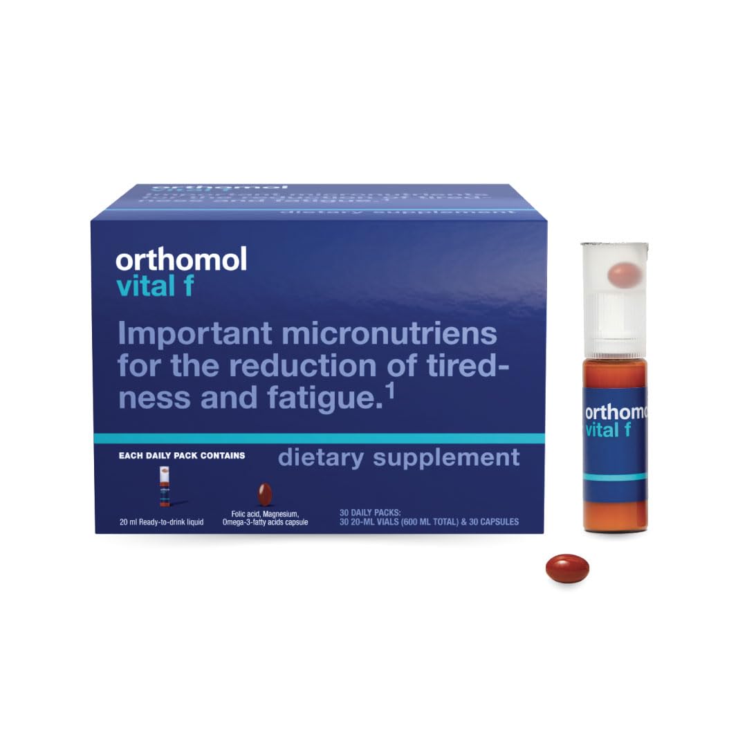Orthomol Vital F flacon-liquide, soutien pratique pour l'énergie quotidienne.