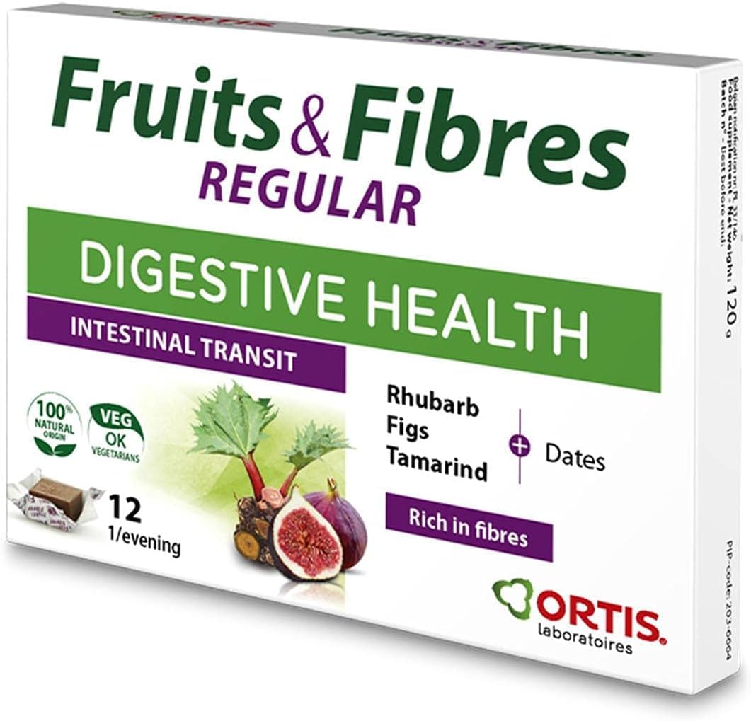 Cubes Ortis fruits et fibres, boîte de 12, soutien potentiel au transit