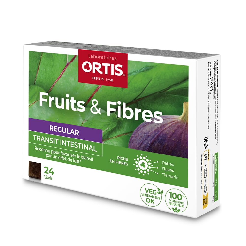 Ortis Fruits et Fibres Régulier emballage des 24 cubes pratique et facile à transporter
