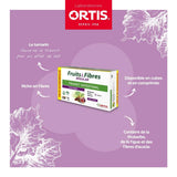 Ortis Fruits et Fibres Régulier 45 cubes morceaux-dattes, fibre naturelle et saveur douce.