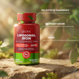 ORZAX Fer Liposomale 25 mg — étiquette claire et informative.