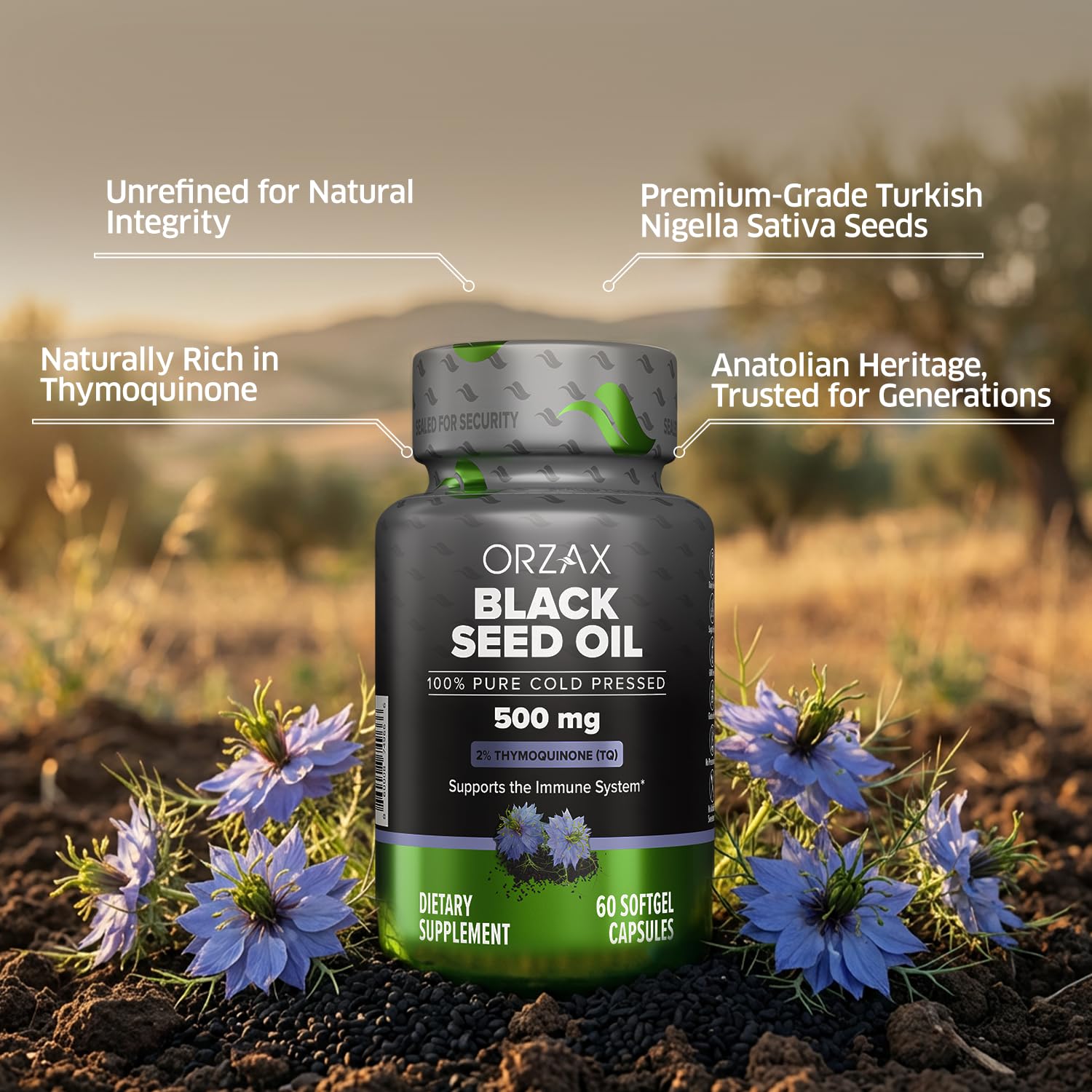 ORZAX huile nigelle cheveux forts et brillants grâce aux acides gras essentiels.