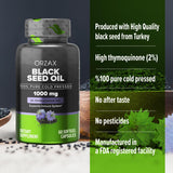 ORZAX nigelle gros plan sur la goutte d'huile et le thymoquinone.