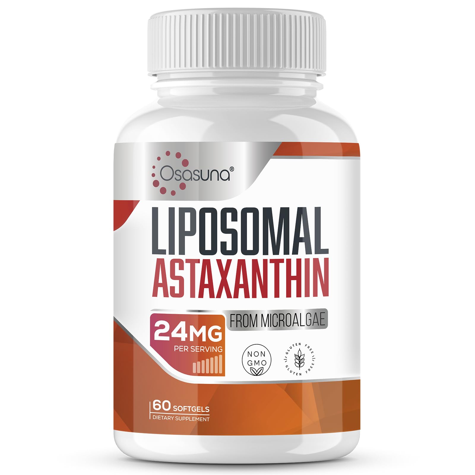 Osasuna Astaxanthine liposomale - flacon montrant absorption maximale et protection antioxidante.