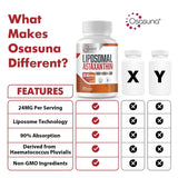 Osasuna Astaxanthine liposomale - gélules de 24 mg pour dose élevée.