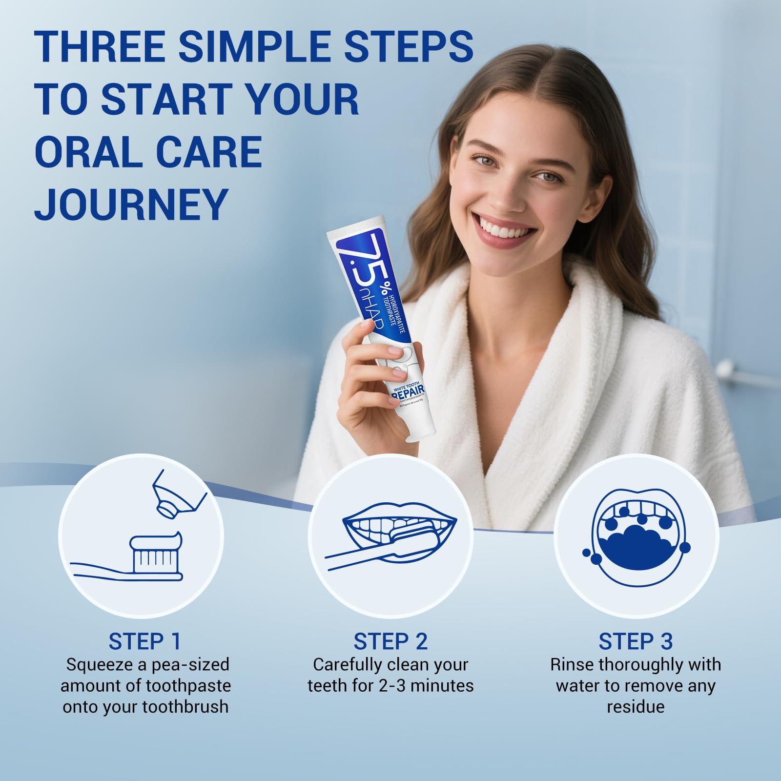 Osatap reminéralisation douce – dentifrice hydroxyapatite pour des surfaces lisses.