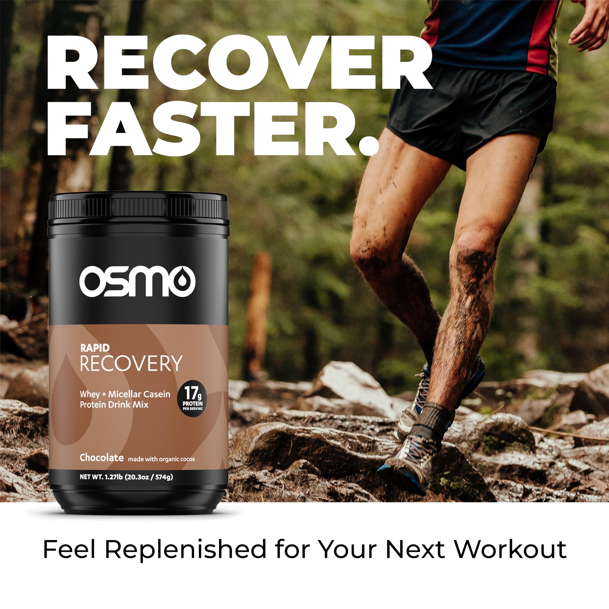 Étiquette Osmo Rapid Recovery, ingrédients naturels sans gluten ni OGM.
