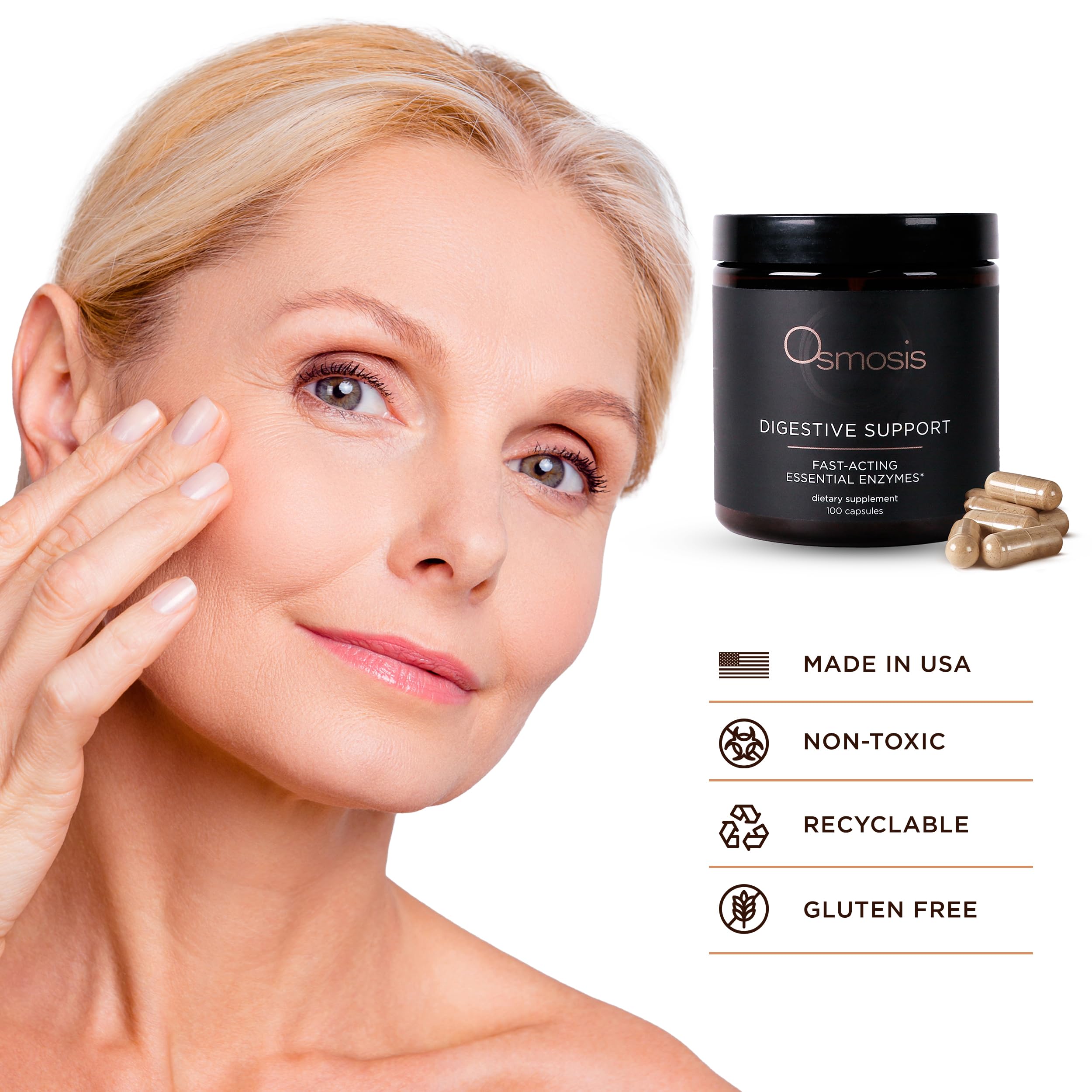 OSMOSIS Soins de la peau, symbole sans gluten, choix adaptés