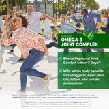 Gélules Osteo Bi-Flex Avancé Omega-3 faciles à avaler et favorisant la mobilité.